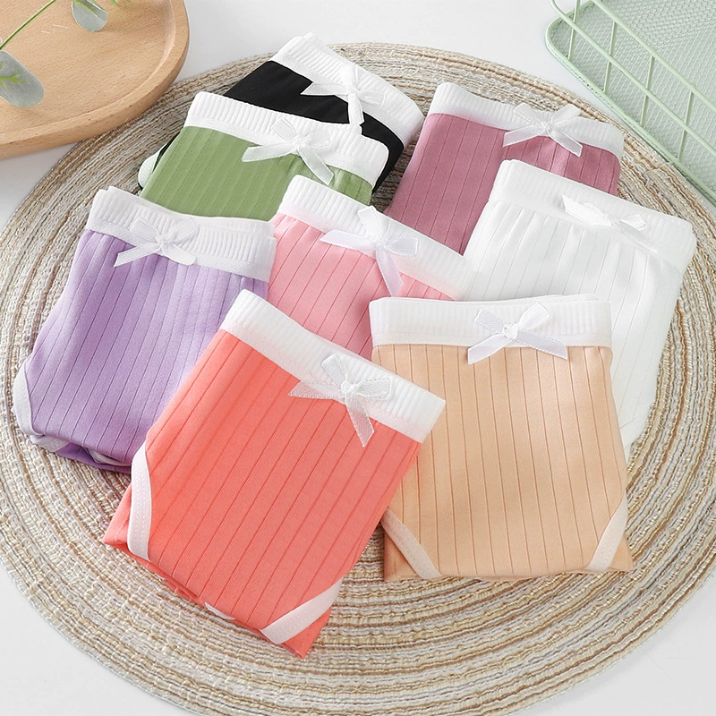 Женское нижнее белье для трансграничной электронной коммерции в Юго-Восточной Азии, женские студенческие однотонные дышащие брюки со средней талией, сексуальные милые брюки в Корейском стиле