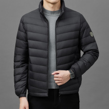 男士羽绒服轻薄款冬季潮牌外套男款保暖85%白鸭绒立领羽绒服男式