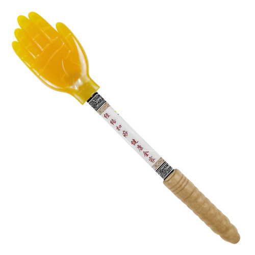 Shua Sha Palm Five Elements Thunder Sound Meridian Brush Massage Cudgel Wellness Massage Stick Shua Sha Board Silicone Palm Small Yellow Hand Shua