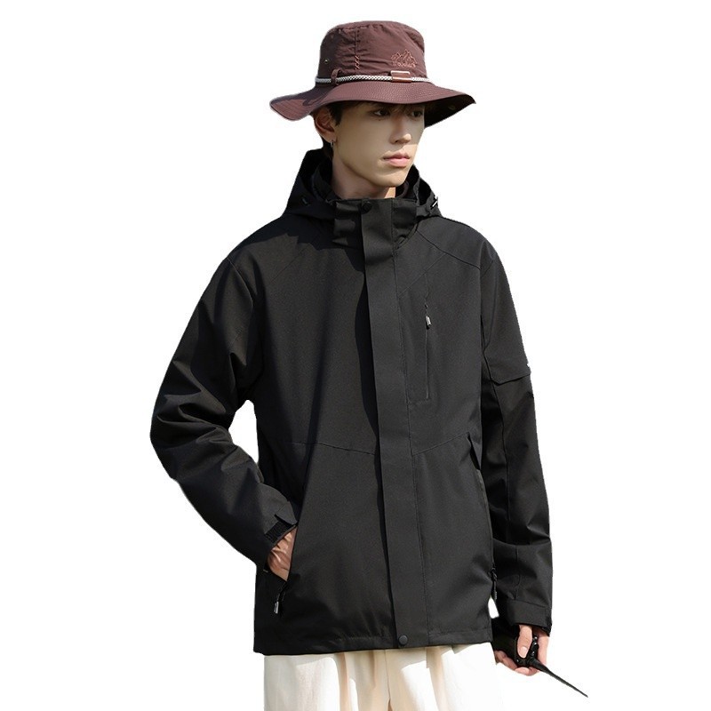 Waterproof Windproof Hooded Jacket For Couples Autumn Winter_voghion.com