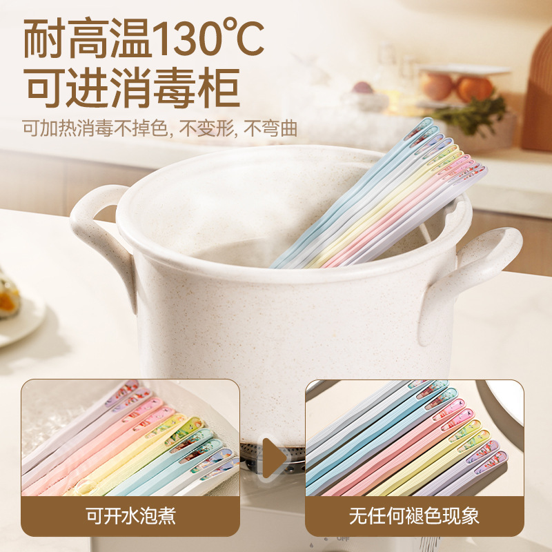 抗菌合金筷子国潮食品级家用厨房一人一筷耐高温分餐防霉防滑餐具|undefined