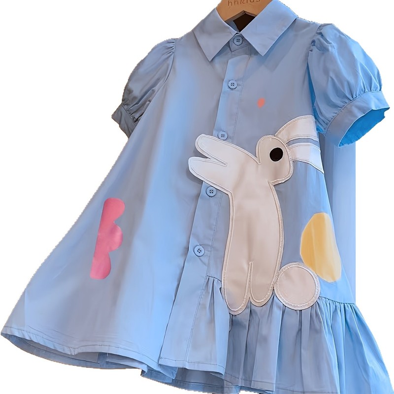 children's dress cute girl's short sleeved dress kids clothi|undefined