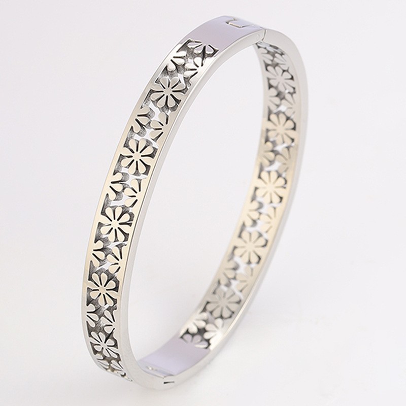 【128】SZ332-2 Silver Daisy Bracelet