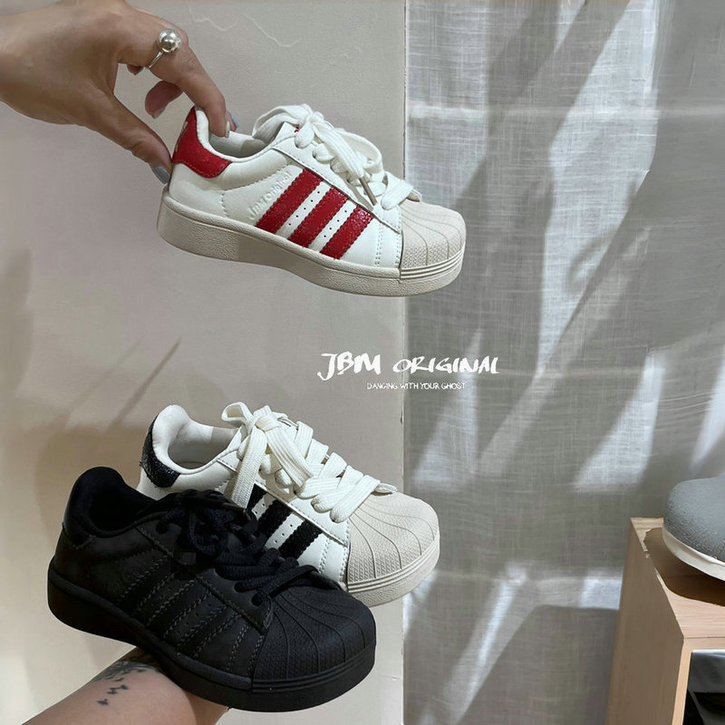 JBM儿童鞋2025秋新款贝壳头低帮板鞋男女童休闲德训鞋大童运动鞋|undefined