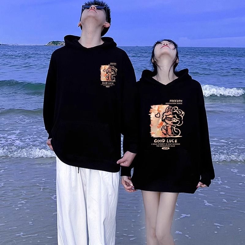 버건디 커플 의류 올해 옷 2025 년 뱀의 봄 가을 겨울 고급 게으른 바람 두껍게