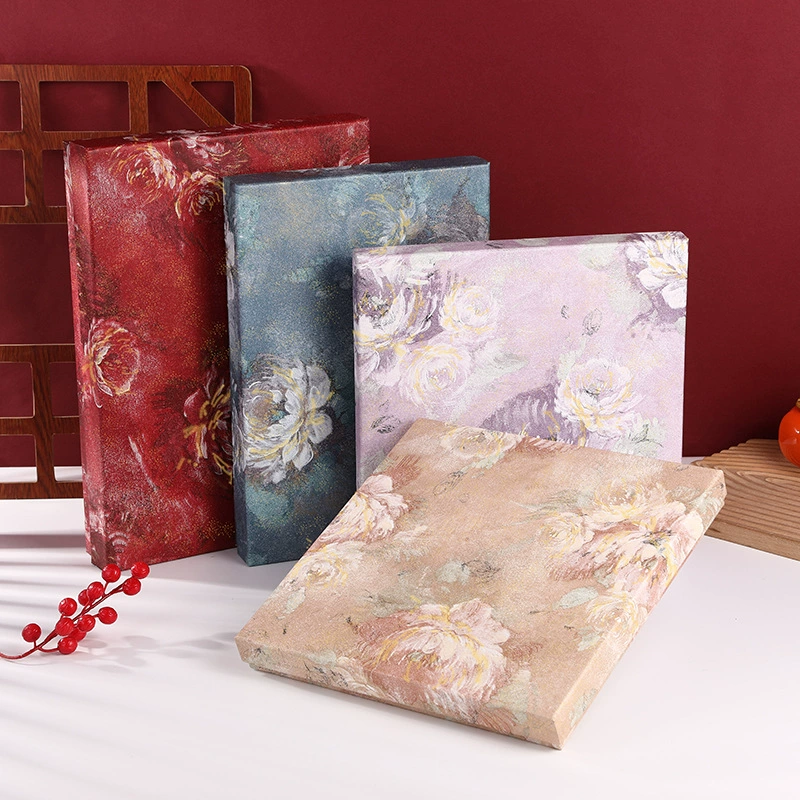 Новая подарочная коробка для шелкового шарфа, пустая коробка, большая красная упаковочная коробка для платья в китайском стиле, прямоугольная подарочная коробка для пижамы с крышкой «небо и земля»