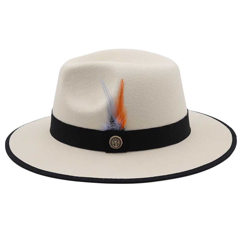 Unisex Fashion Solid Color Flat Eaves Fedora Hat display picture 2