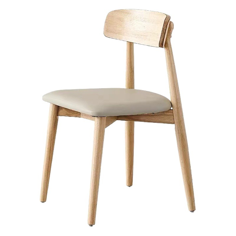 silla de comedor de madera sólida nórdica, madera casera, viento de crema, mesa de comedor moderna y simple, silla de diseño, taburete de comedor