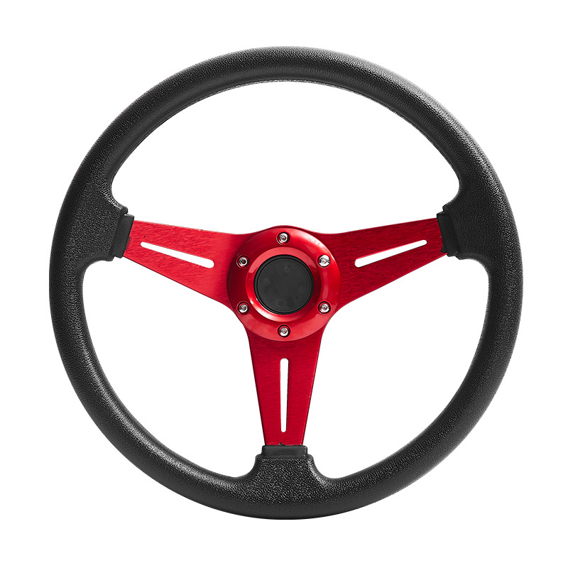 Steering wheel — Universal PU Leather - jg-5125d-red