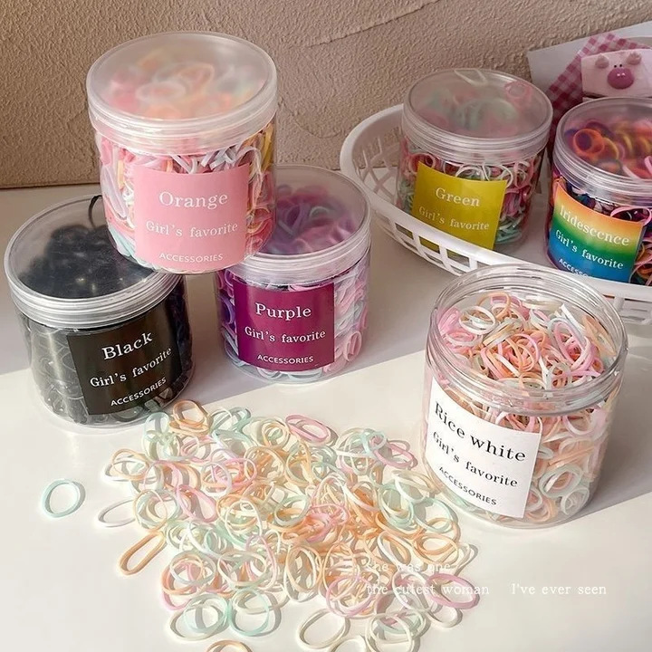 Disposable Rubber Bands Wholesale Dopamine High-Elasticity Mini Hair Ties Princess Hair Braiding Hair Ties Children's Hair Bands