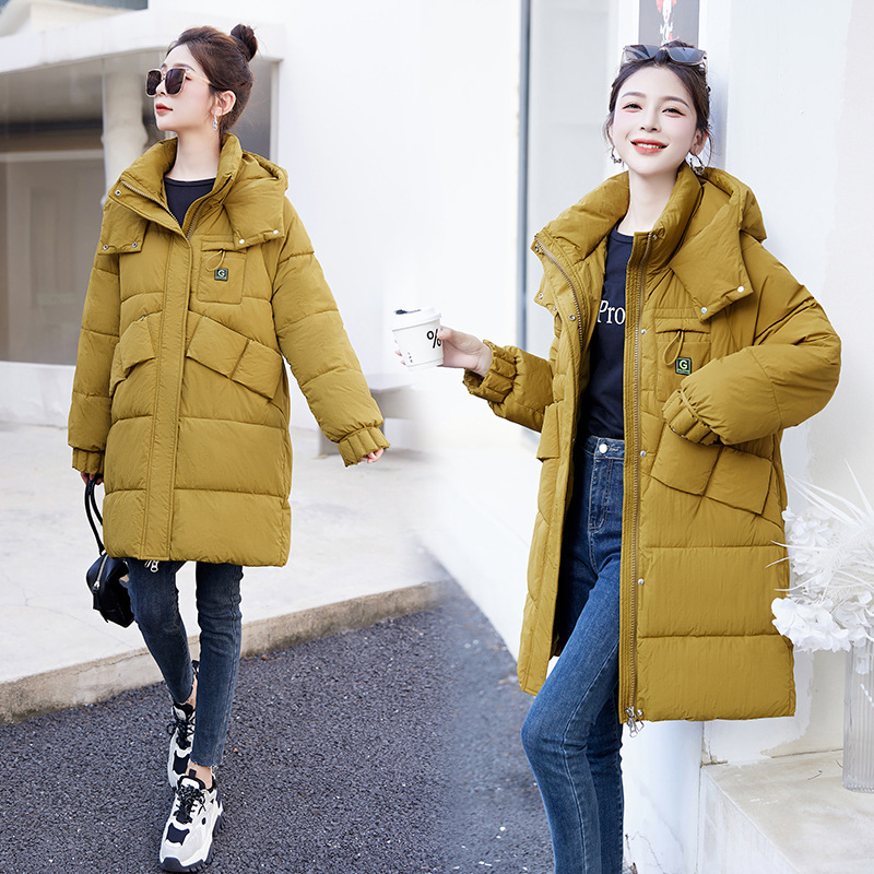 Invierno nuevo abrigo de algodón plumón de moda de mujer gruesa abrigo de moda de mujer chaqueta de algodón temperamento red chaqueta de mujer image 4