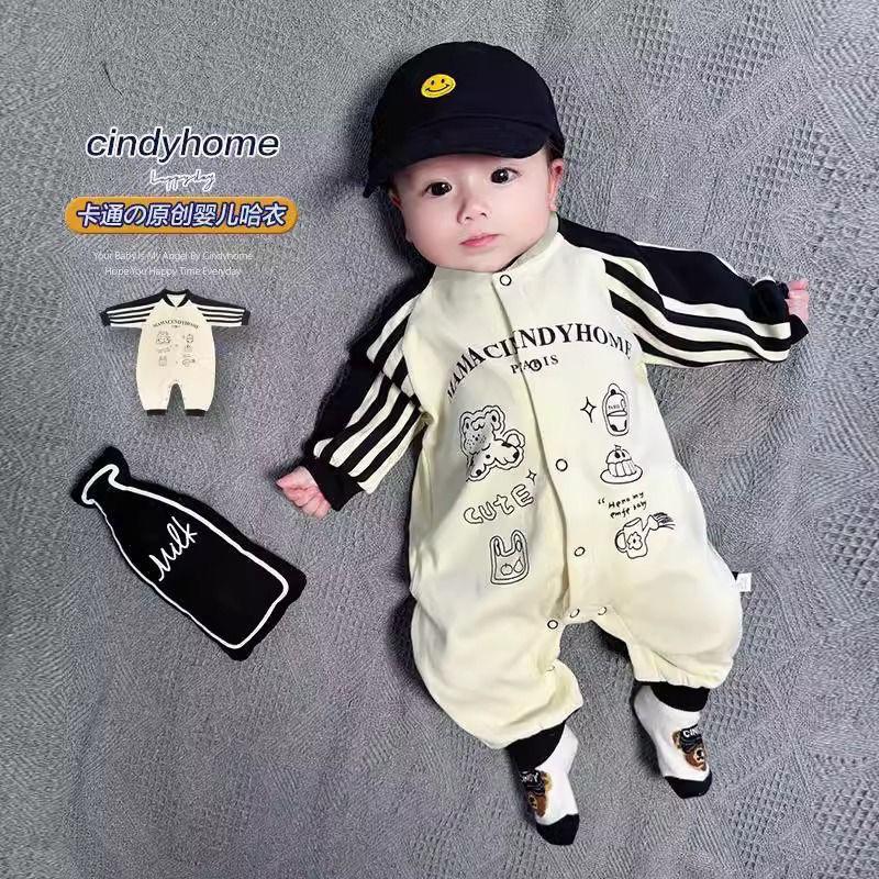 Super Cute Baby Newborn Personalized Clothes Baby Spring & Fall Fashionable Long-Sleeved Jumpsuit and Romper for Going Out