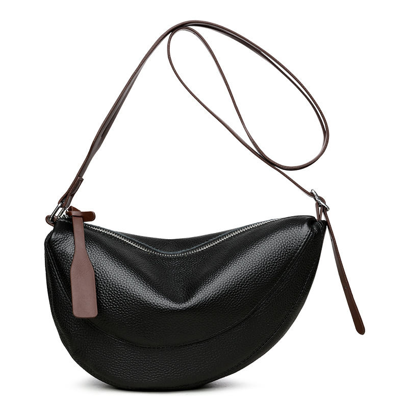 Genuine Leather Women's Designer Crossbody Bag, Casual Dumpling Bag, Versatile Shoulder Bag - Thumbnail 7