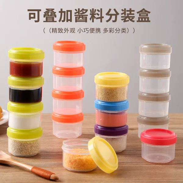 Transparent Mini Plastic Jar Sauce Box Bottled 35ML Repeated Use Ketchup Salads Bottle