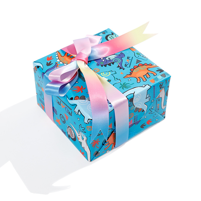 Papel de embalaje de regalo Papel de embalaje de regalo de dibujos animados de viento de hoja grande Papel de cobre doble Regalo de cumpleaños Caja de regalo de juguete Empaquetado