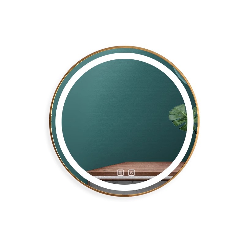 Espejo inteligente de baño de aluminio marco LED pantalla táctil pared espejo de baño inodoro anti-smog Sendai 1