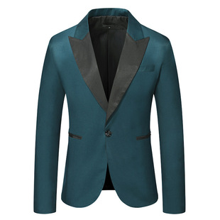 2025 Autumn and Winter Export New Men's Casual One-Button Suit Cross-Border Fashion European Size Slim Business Suit for Men