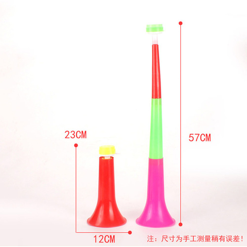 Three-tone football horn musical instrument cheering event supplies atmosphere party ball game children's toys wholesale manufacturer