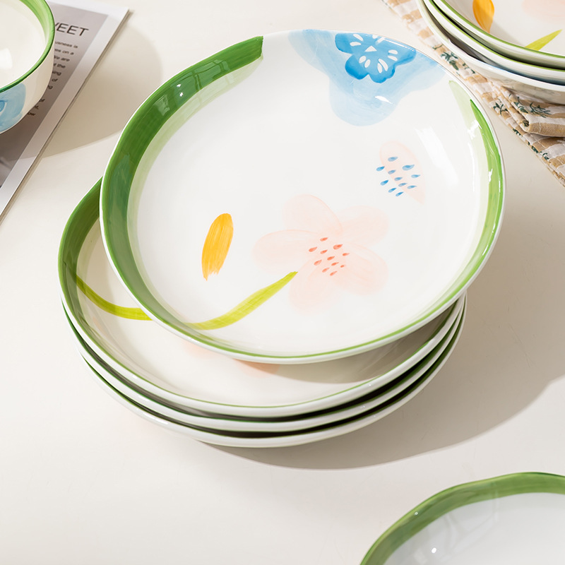 Japanese-Style Ceramic 2026 New Model Plates and Dishes for Home Use, High Aesthetic Bowl and Plate Set, Light Luxury Style Deep Plates, Dinnerware