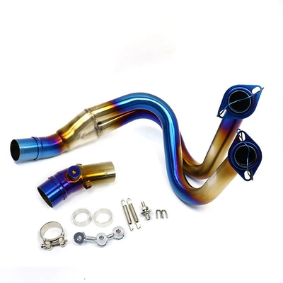 Kawasaki Ninja 650 Motorcycle exhaust pipe - burnt-blue-front-section