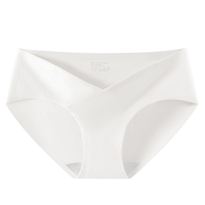 Ropa interior de algodón para mujeres embarazadas 7A antibacteriano y largo entrepierna de algodón especial para el embarazo ropa interior jacquard de cintura baja de alta elasticidad para mujeres