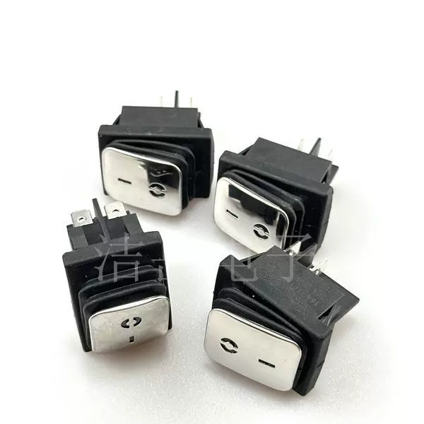 防水KCD4船型开关四脚二档不锈钢金属面带灯防水船型开关