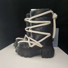 ro品牌平替羊皮鳕鱼靴暗黑风厚底运动时装靴创意潮流户外男士皮靴