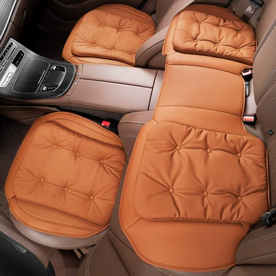 Seat Cushion for All Seasons, Car | Four Seasons Pad - ideal-orange-full-car-three-piece-set-no-standard-model-please-note-the-car-logo