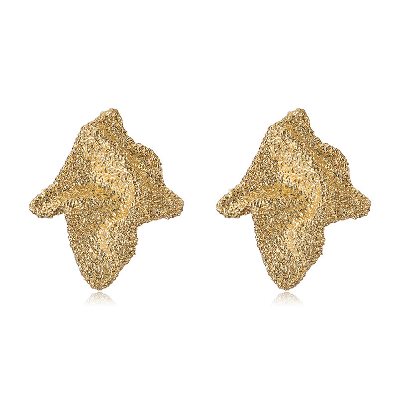 Europa y los Estados Unidos de metal Feng Shui goteo de aretes de metal esmerilado pendientes de aretes geométricos pernos de moda de viaje versátil auriculares