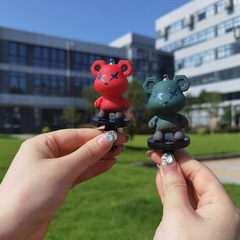 New trendy electric bike and bicycle ornament featuring the popular "Violent Bear" design—latest edition with a cute cartoon bear motif, perfect for motorcycle decor. Now available in a stylish new version for men!