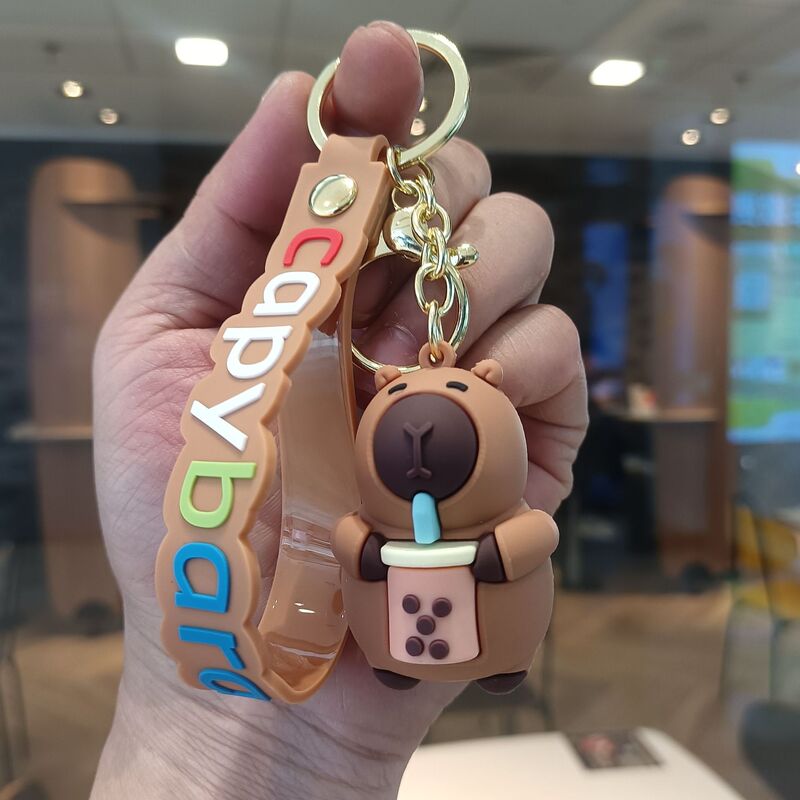 新しいカピバラキーホルダーペンダントハンバーガーカピバラ立体人形かわいい車のスクールバッグキーホルダー卸売|undefined