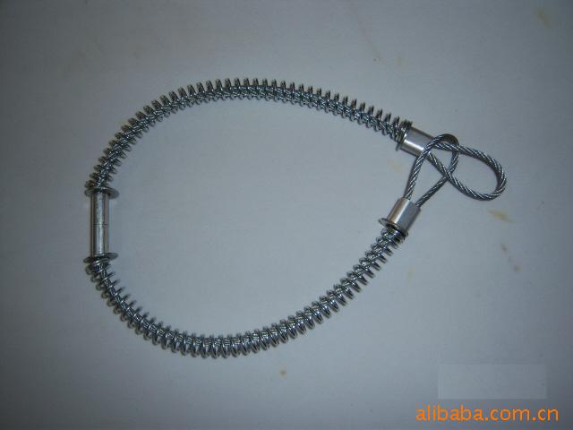 防爆链弹簧钢索油管防脱绳油管保护绳 弹簧锁防爆链油管弹簧拉索