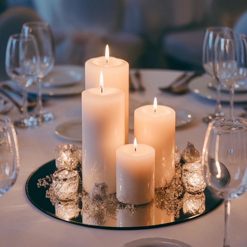 Vela cilíndrica sin humo e insípida propuesta de matrimonio banquete de cumpleaños hotel de Navidad restaurante occidental iglesia hogar mesa de cera sin humo
