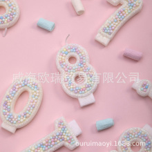 梦幻马卡龙数字蜡烛  儿童生日派对 DIY创意 甜美公主蛋糕装饰