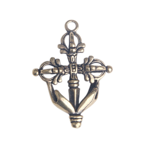 Brass old Buddha hand cross vajra pestle key chain pendant Tibetan religious instrument pendant copper wholesale