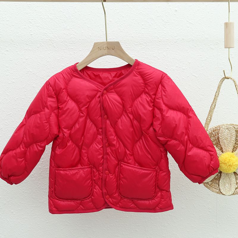 Chaqueta de plumón ligera para niños niñas niños bebés uniformes escolares calientes de otoño y invierno chaqueta interior ligera