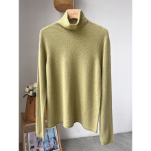 【100%Cahmere】意大利100山羊绒衫堆堆领打底针织衫女秋冬内搭