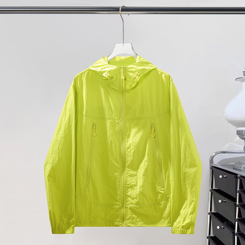 卸売夏の日焼け止め服薄いカジュアル無地フード付き通気性ジャケットカップル着用屋外 UPF50 + 日焼け止め服|undefined