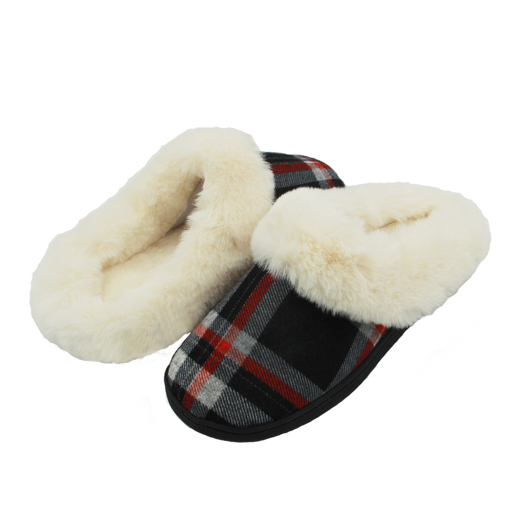 Unisex Casual Plaid Round Toe Cotton Slippers display picture 2