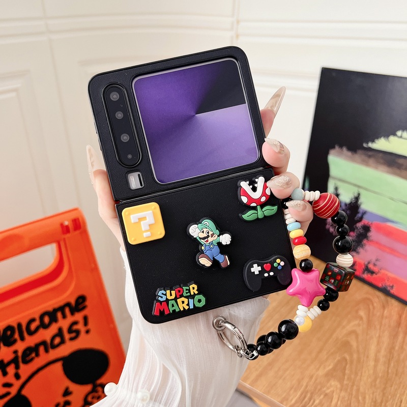 漫画三次元マリオ Huawei 社 PuraX 携帯電話ケース折りたたみスクリーンサムスン ZFLIP7 吊りチェーン 6 保護カバー|undefined