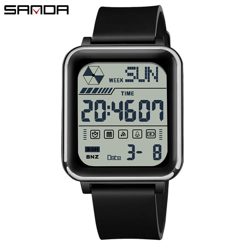 三达 Trend Square Universal Waterproof Men's Watch for Men and Women, Digital Watch
