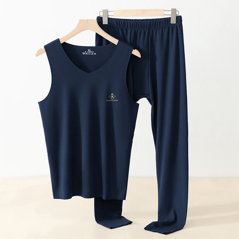 Double-sided Fleece Seamless Underwear Men's Winter Inner Wear Base Cold-proof Constant Temperature Heat Storage Autumn Clothes and Pants Warm suit Slim-fit