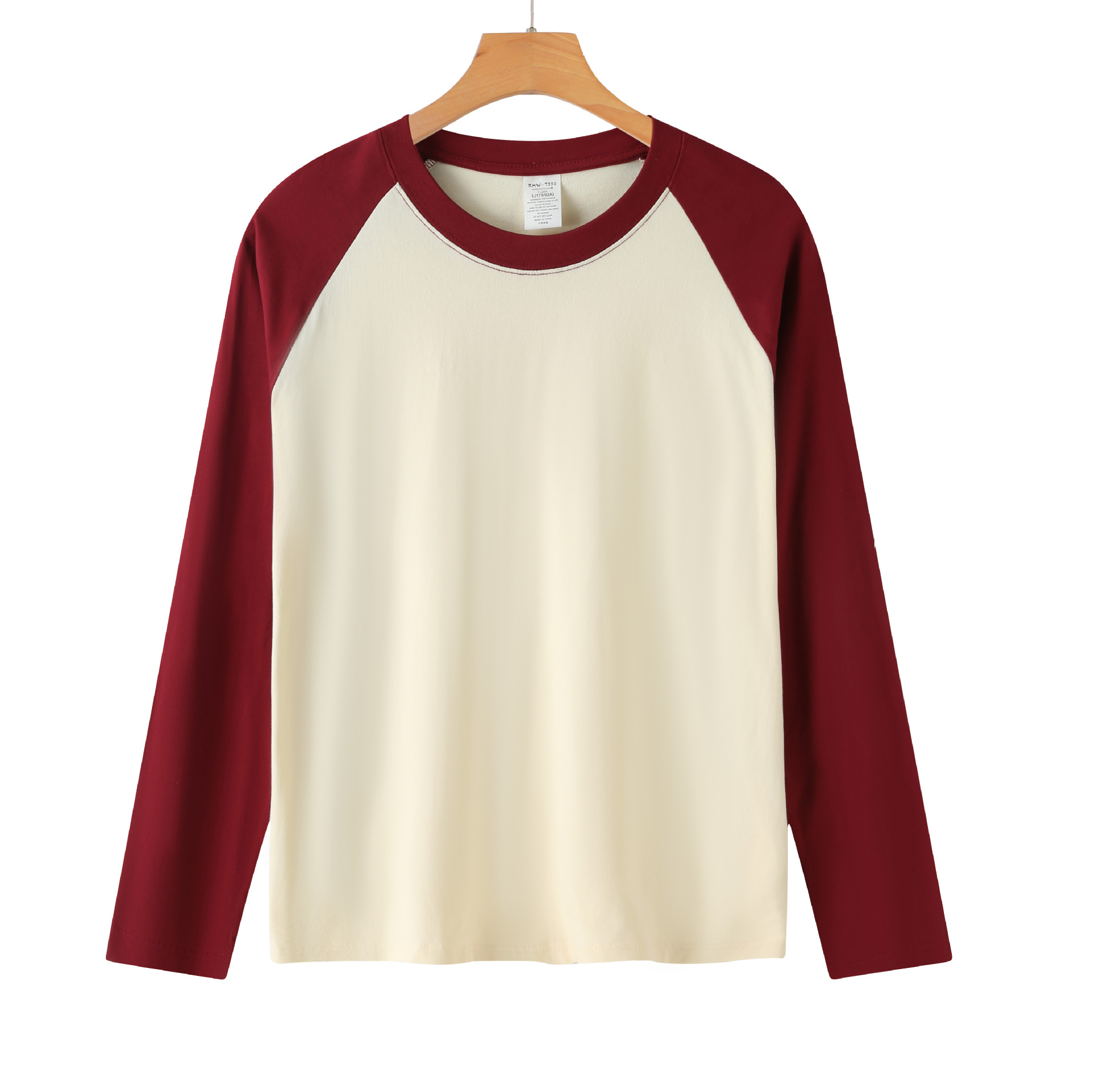220g long sleeve wine red apricot