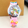 Children's cartoon pony, small watch, rainbow quartz watches with butterfly, Korean style, new collection