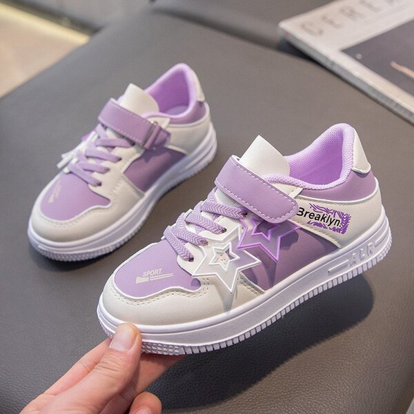 Fashionable children's autumn white sneakers for students