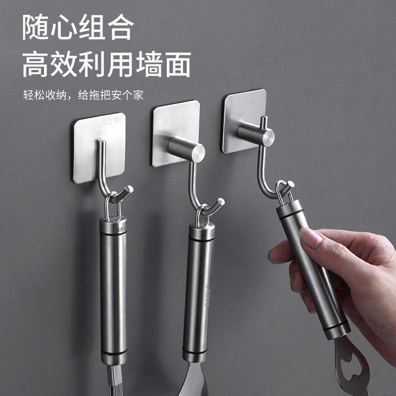 304 stainless steel nail-free coat hook...