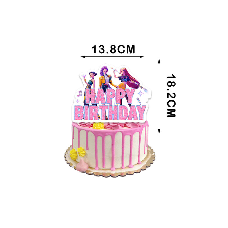 猎魔女团主题生日派对装饰用品KPOP女团拉旗蛋糕插牌气球螺旋吊饰|undefined
