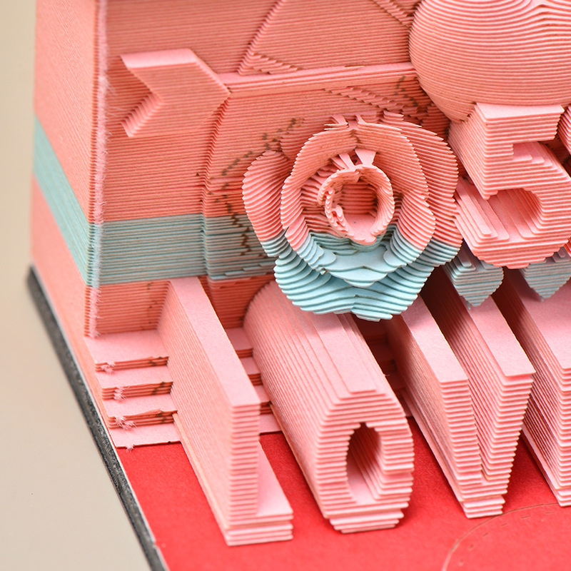 創意愛便箋紙520プレゼント立体3d芸術便箋本紙彫刻モデル七夕誕生日プレゼント工場|undefined