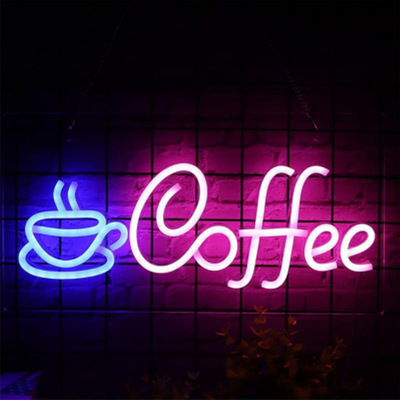 Amazon Backboard Neon Coffee Coffee Shop