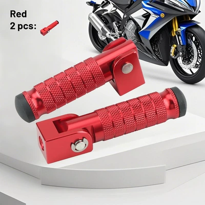 Universal folding footrests with M8 screws, Motosiklet ləvazimatları və aksesuarları - red-with-screw-pack